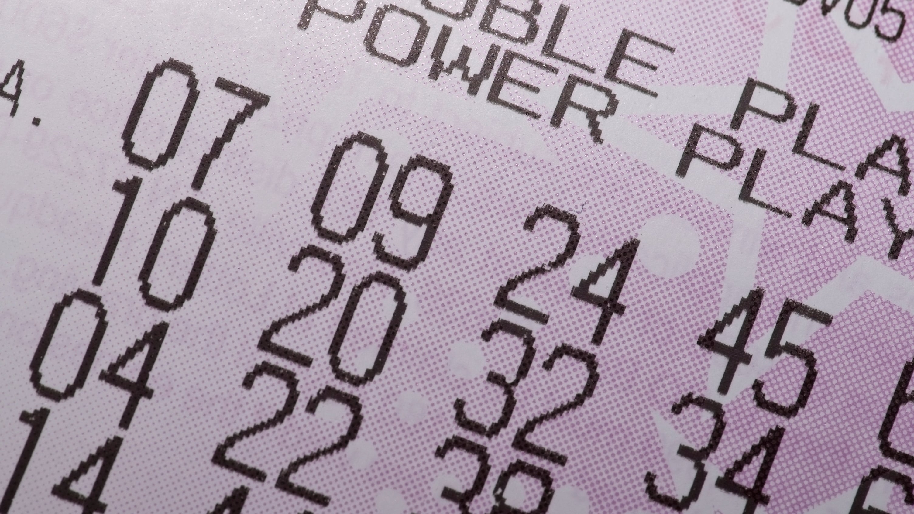 Close up of lottery ticket